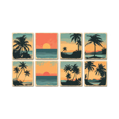 Sunset Palms Organic Grid Tee