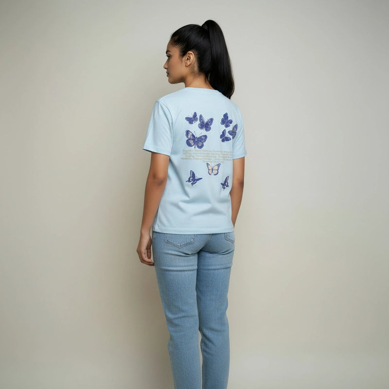 Aqua Serenity Organic Butterfly Tee