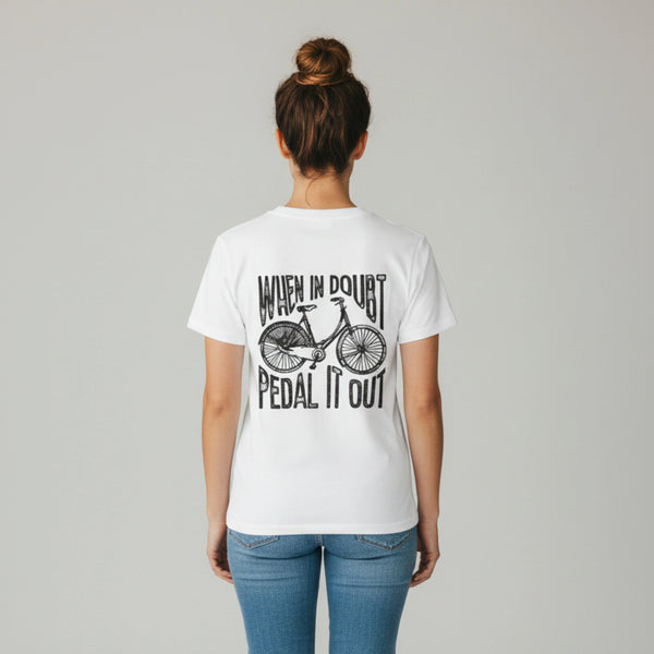 Pure Pedal Organic Bike Quote Tee (Women – White)